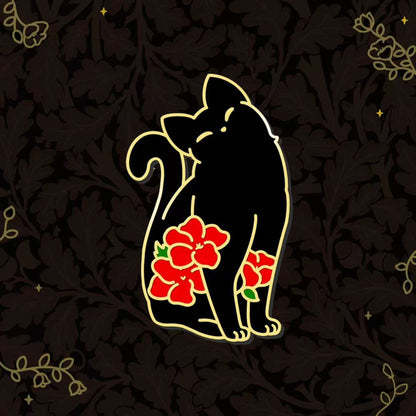 Hibiscus Cat Hard Enamel Pin