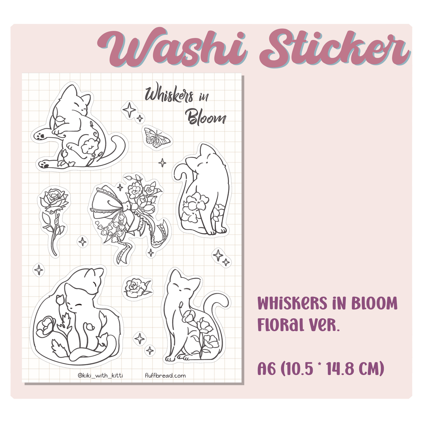 [Pre-order] Midnight Blossoms Washi Sticker Sheet