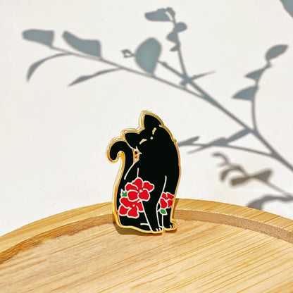 Hibiscus Cat Hard Enamel Pin