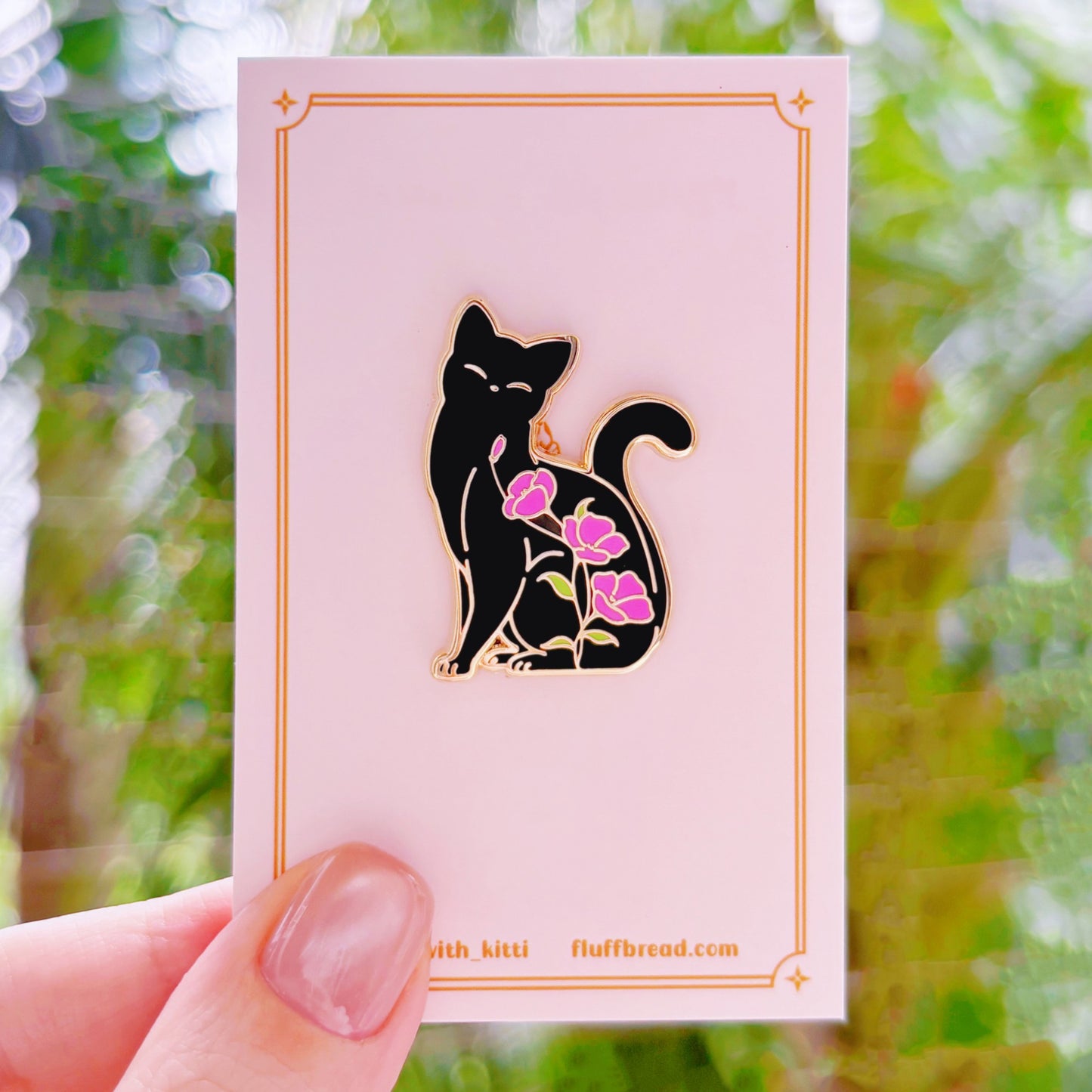 Floral Cat Enamel Pin Collection