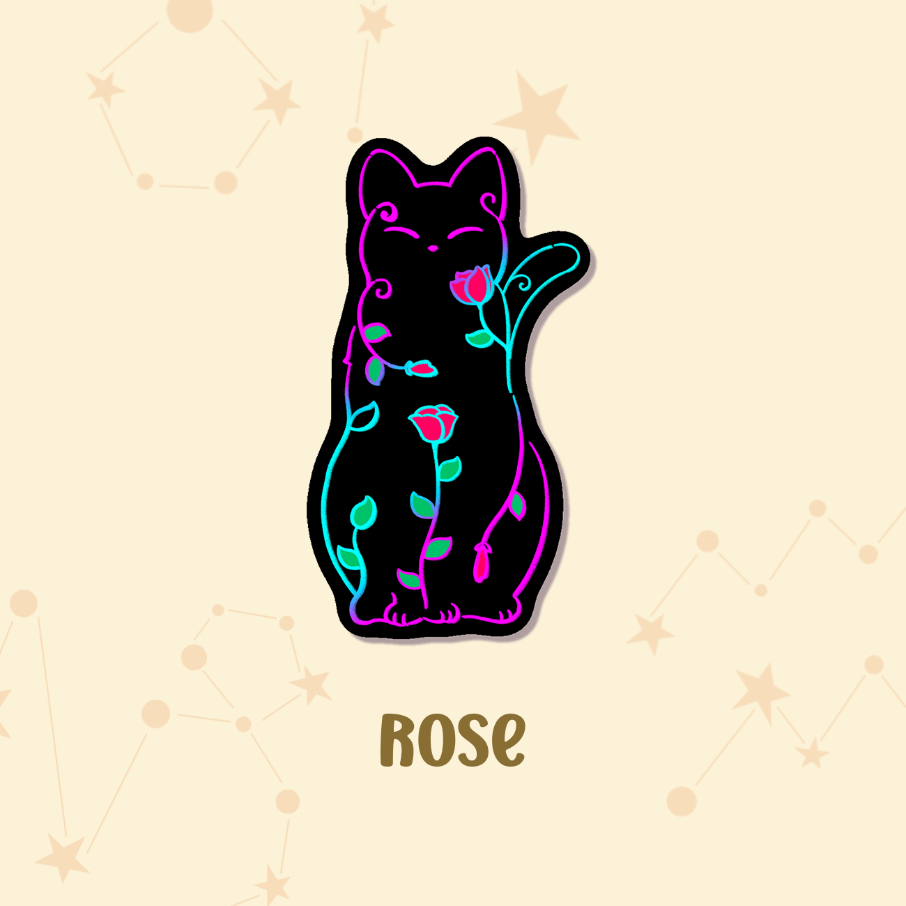 [Pre-order] Floral Cat Vinyl Sticker