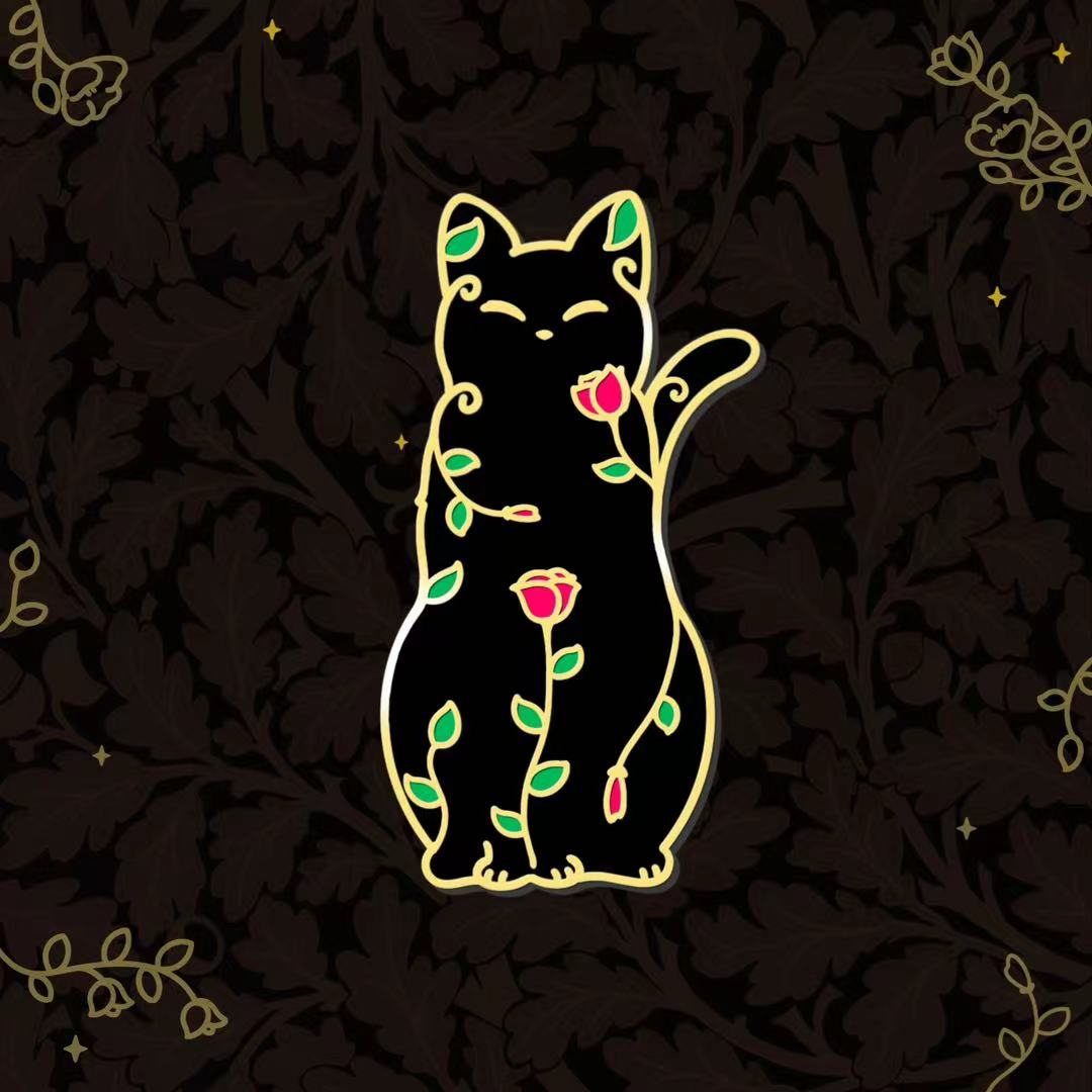 [Pre-order] Rose Cat Hard Enamel Pin