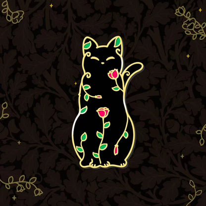 Rose Cat Hard Enamel Pin