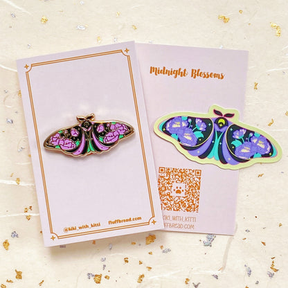 Apollina Neon Moth Enamel Pin