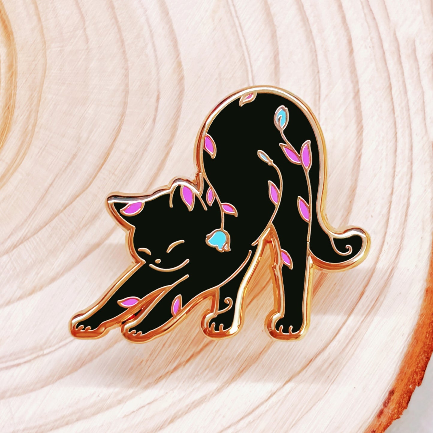 Floral Cat Enamel Pin Collection