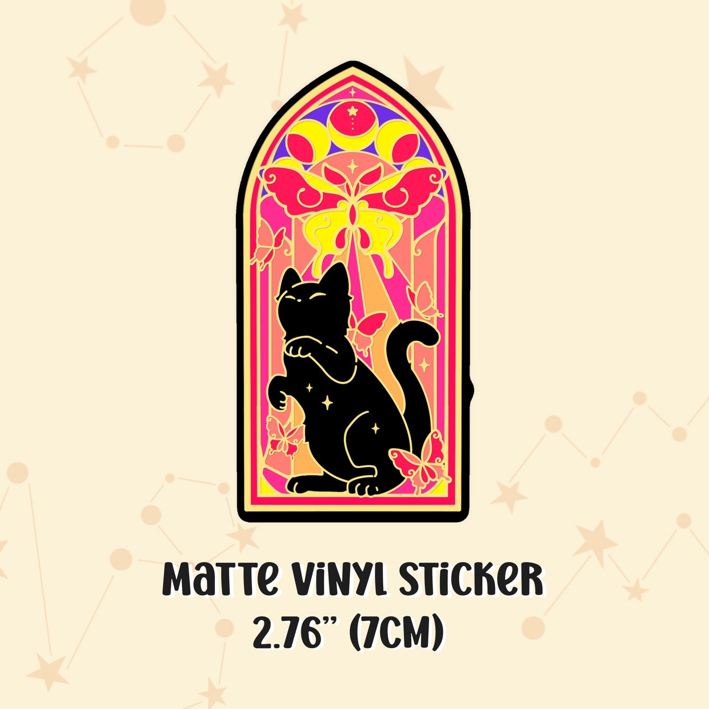 Lumen Chasing Stained Glass Cat Pin