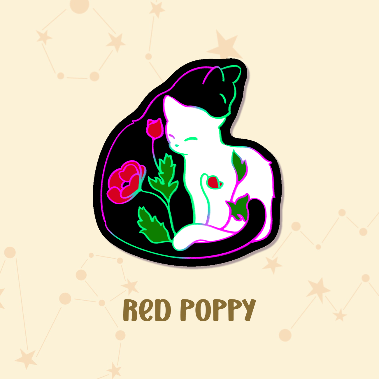 [Pre-order] Floral Cat Vinyl Sticker