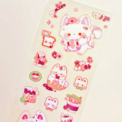 Fluffy Cafe Vinyl Sticker Sheet