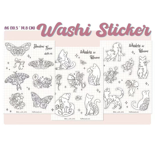 [Pre-order] Midnight Blossoms Washi Sticker Sheet