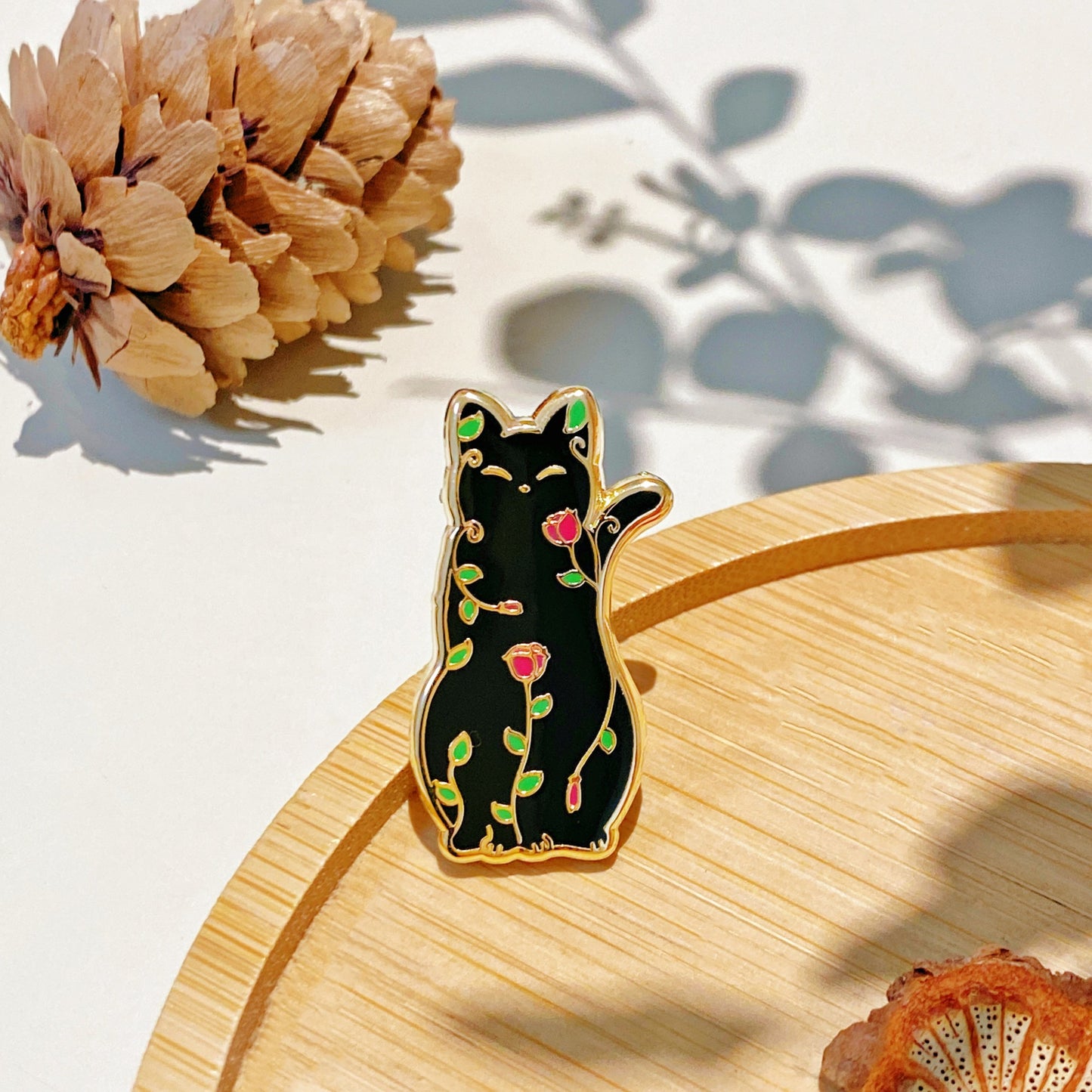 Floral Cat Enamel Pin Collection
