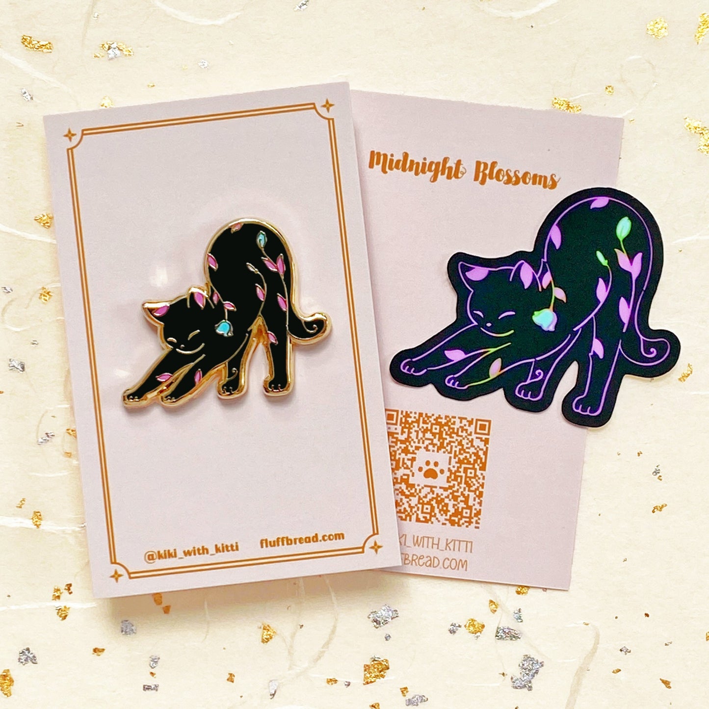 Lisianthus Cat Hard Enamel Pin