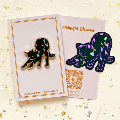 Lisianthus Cat Hard Enamel Pin