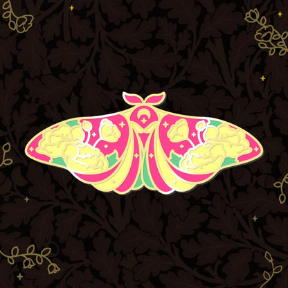 Apollina Neon Moth Enamel Pin
