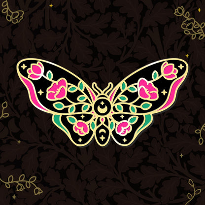 Paper Moon Moonlit Moth Enamel Pin