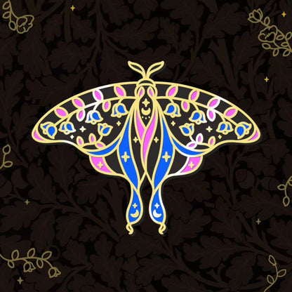 Actias Luna Moonlit Moth Enamel Pin