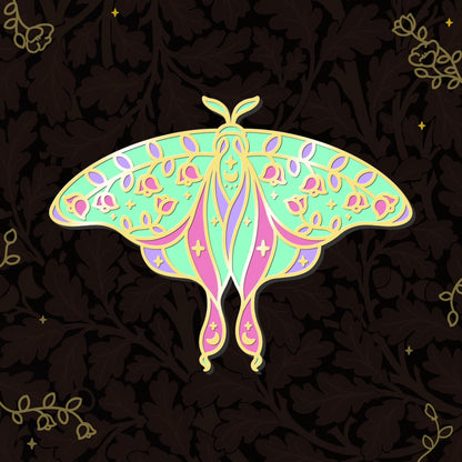 Actias Luna Neon Moth Enamel Pin