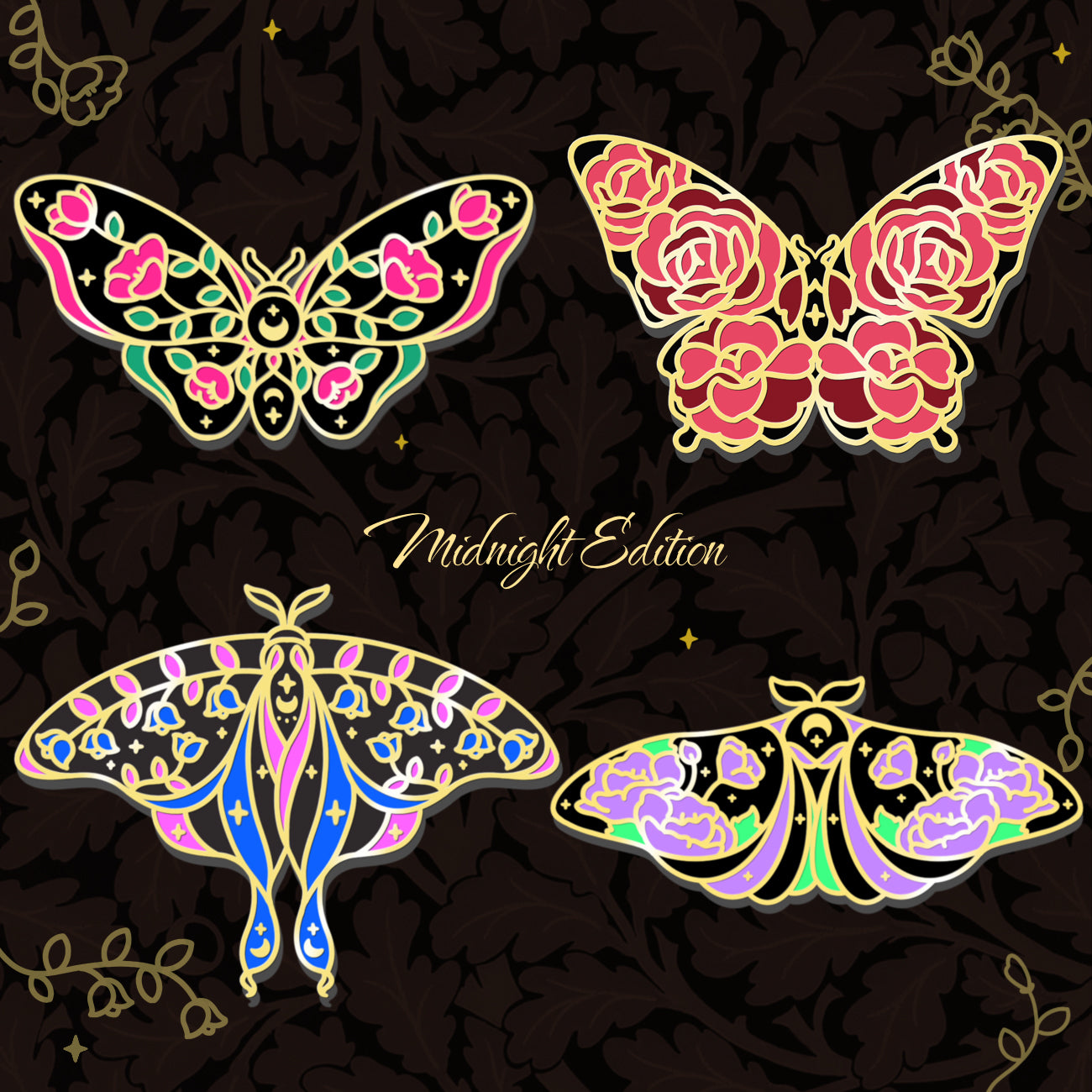 [Pre-Order] Floral Butterfly Enamel Pin Collection