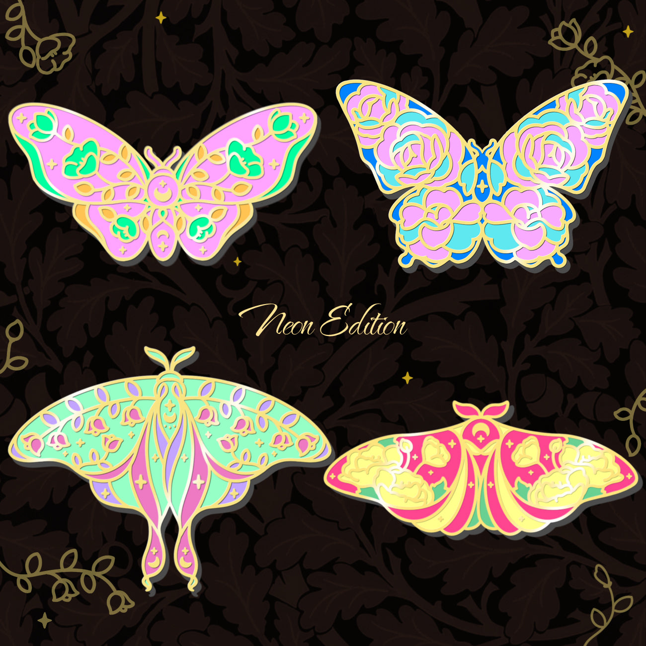 [Pre-Order] Floral Butterfly Enamel Pin Collection