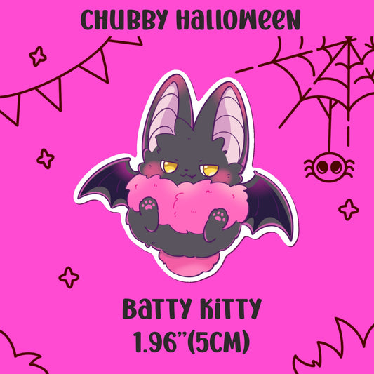 [Pre-order] Batty Kitty Halloween Vinyl Sticker