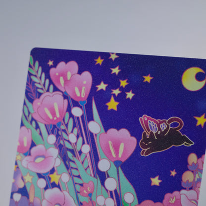 Night Garden Glitter Postcard