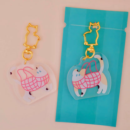 Kitties in Net Bags Acrylic Keychain