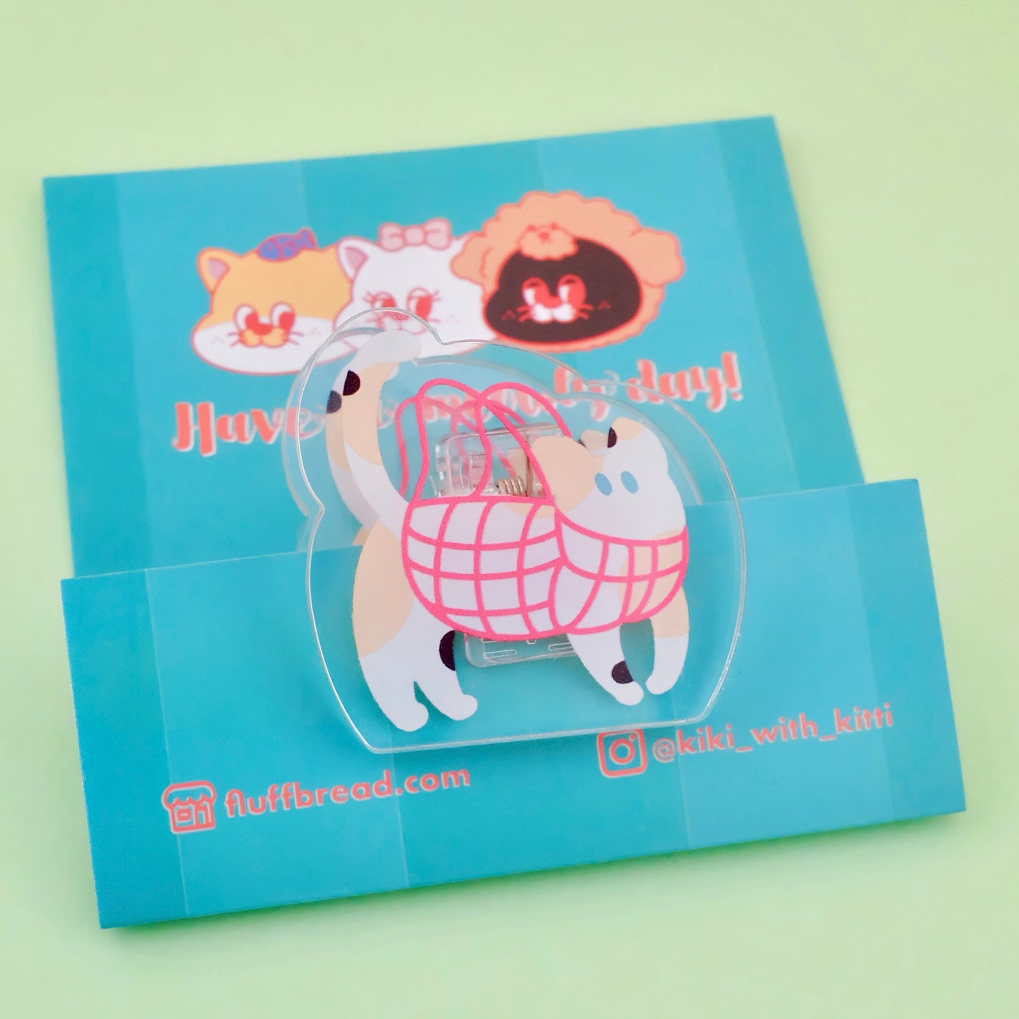 Kitties in Net Bags Acrylic Clip