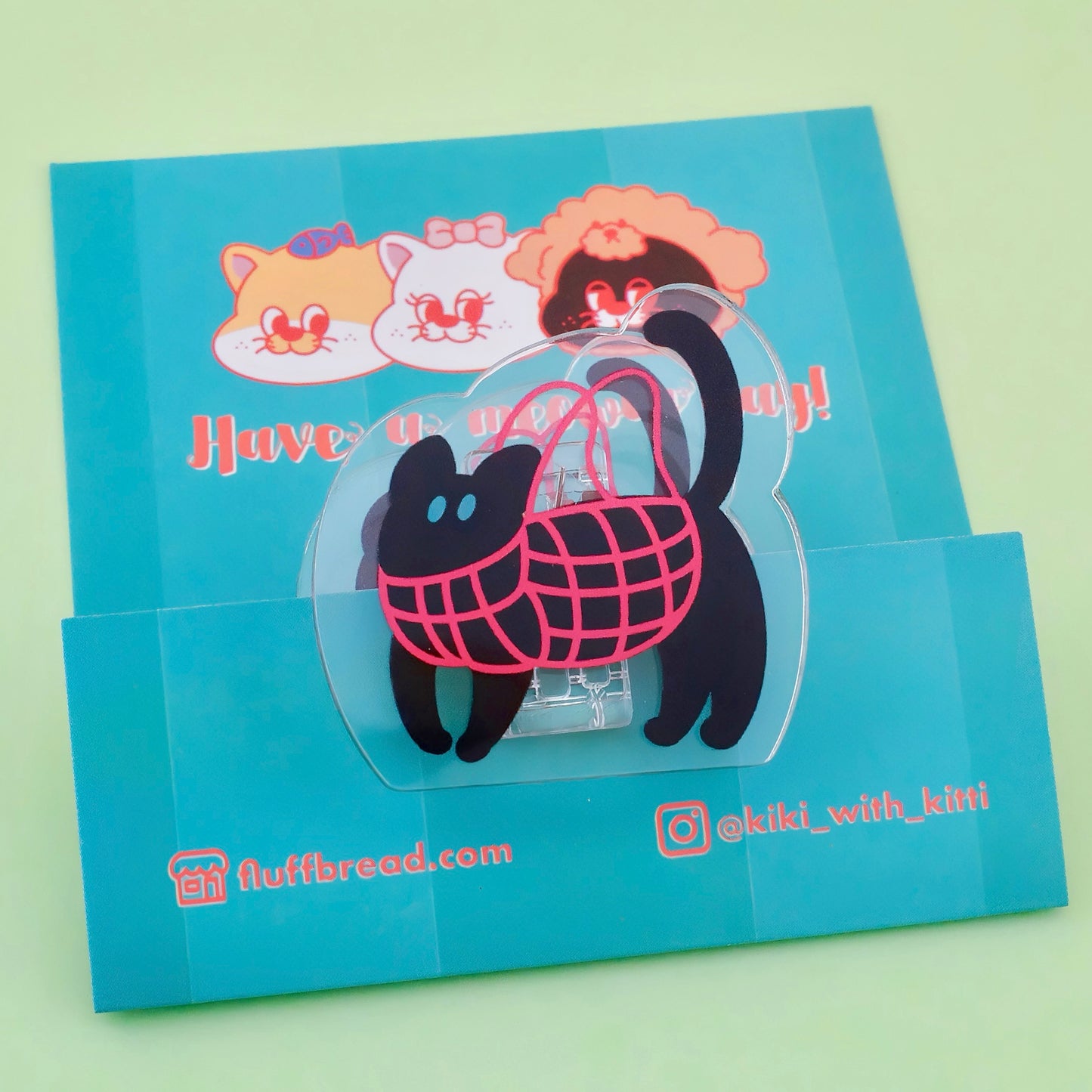 Kitties in Net Bags Acrylic Clip