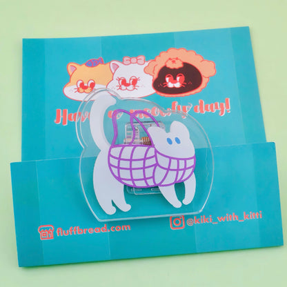 Kitties in Net Bags Acrylic Clip