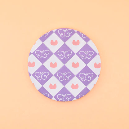 Kitty Geometry Absorbent Ceramic Coaster