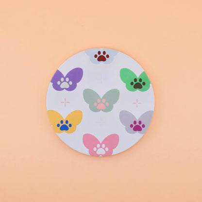 Kitty Geometry Absorbent Ceramic Coaster