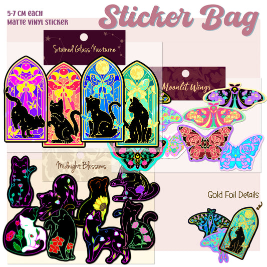 [Pre-order] Midnight Bloosoms Vinyl Sticker Bag
