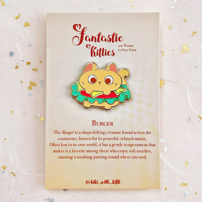 Burger Cat Hard Enamel Pin